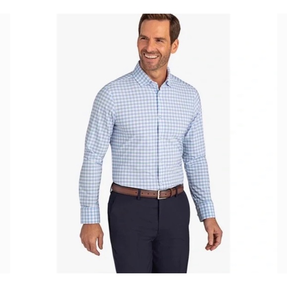 Mizzen + Main Other - Mizzen + Main Men's Performance Leeward Shirt Light Blue Gingham